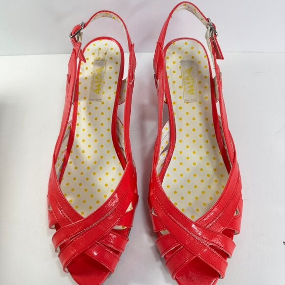 Bait Footwear Coral Pink Sling Back Peep Toe Cut Outs Heels sz 10 - Picture 2 of 11